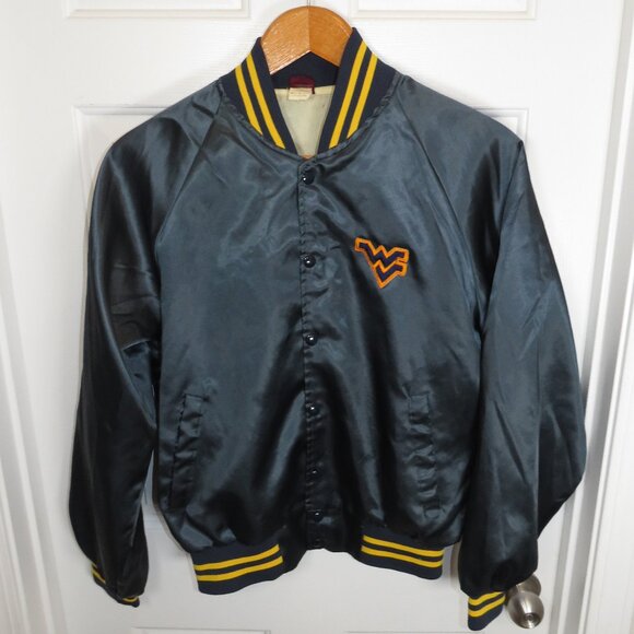 Vintage West Virginia Mountaineers Jacket WVU 70s 60s Varsity Bomber NCAA USA - Picture 1 of 5